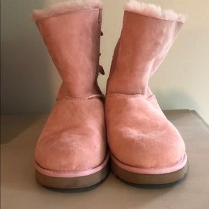 Pink UGG Boots with Bow. Size 11